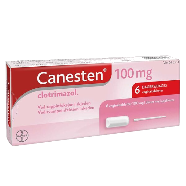 Canesten vaginaltabletter med applikator, 100 mg, for 6 dagers behandling