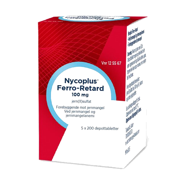 Nycoplus Ferro-Retard 100mg depottabletter 5x200 stk