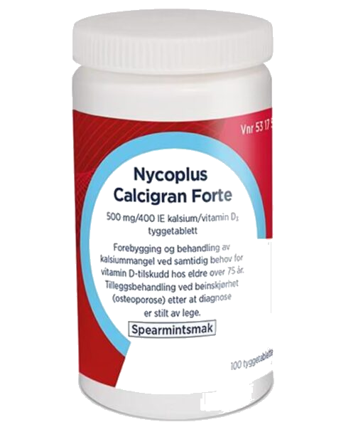 Nycoplus Calcigran Forte Tyggetabletter 100 stk