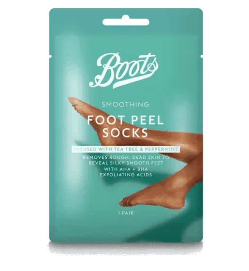 Boots Eksfolierende fotmaske med tea tree og peppermynte, 1 par