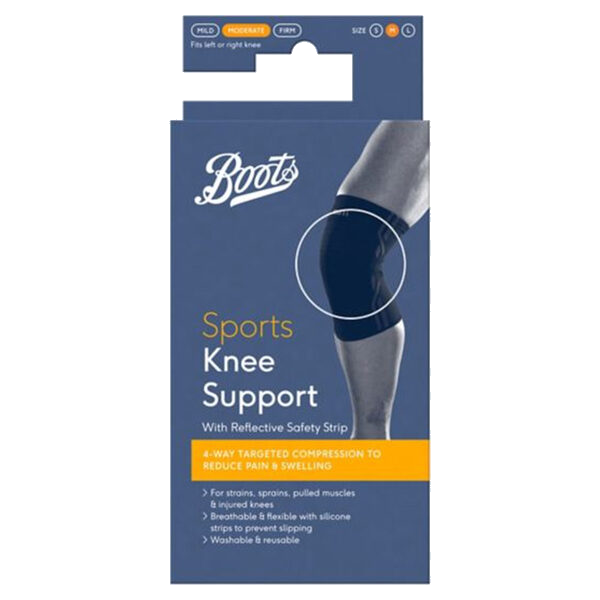 Boots Sport Knestøtte med Reflekterende Sikkerhetsstripe, M