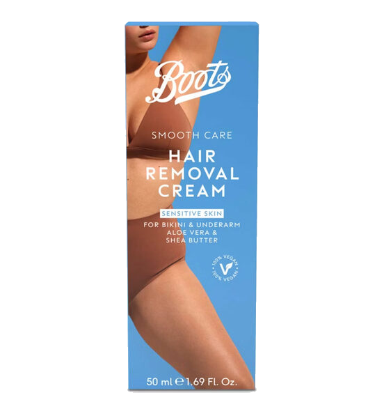 Boots Smooth Care hårfjerningskrem for sensitiv bikini og under armene 50ml