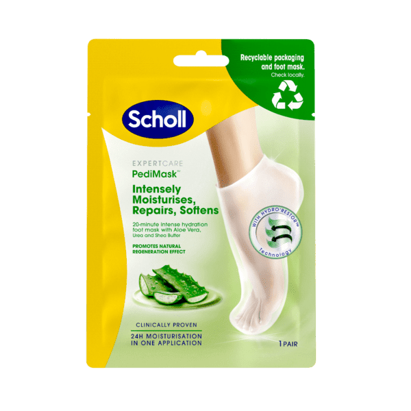 Scholl expert care fotmaske med aloe vera
