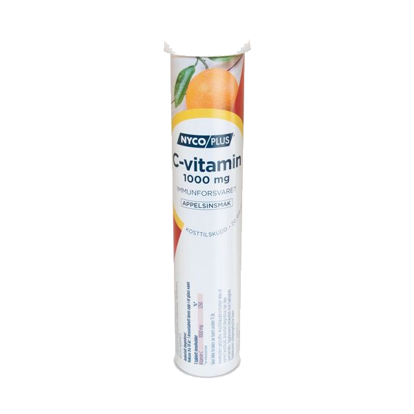 Nycoplus C-vitamin 1000mg brusetabletter med appelsinsmak 20 stk