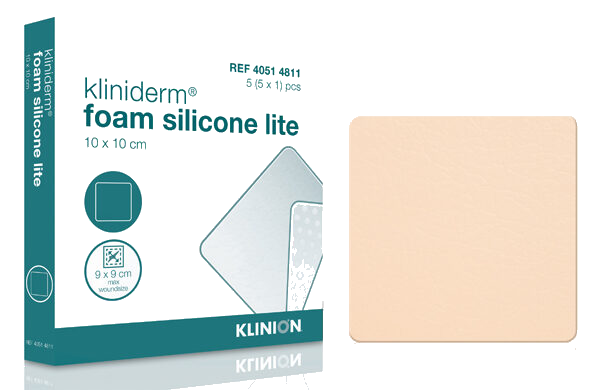 Kliniderm Silicone Lite 10x10cm, skumbandasje