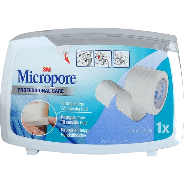 Micropore 2,5Cmx9,14M Disp Hvi 1 stk