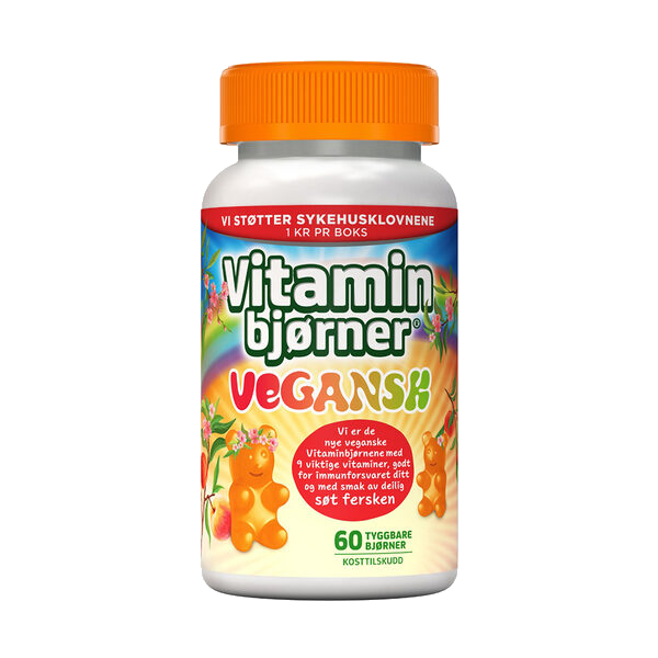 Vitaminbjørner Vegansk med ferskensmak 60 stk