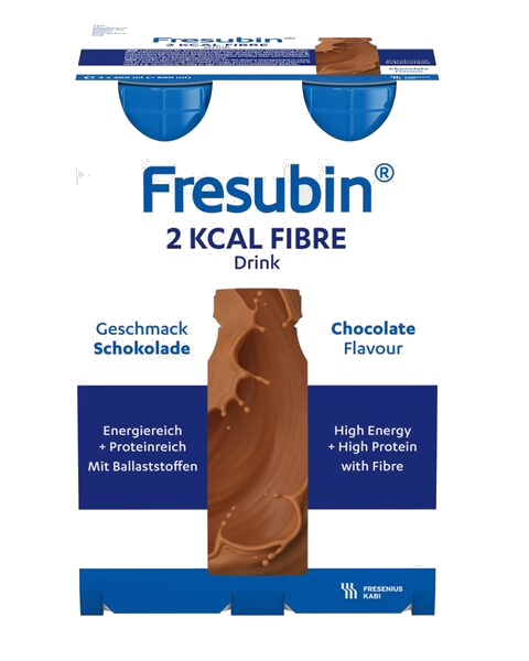Fresubin 2 kcal FIBRE Drink Næringsdrikk Sjokolade 4X200 ml
