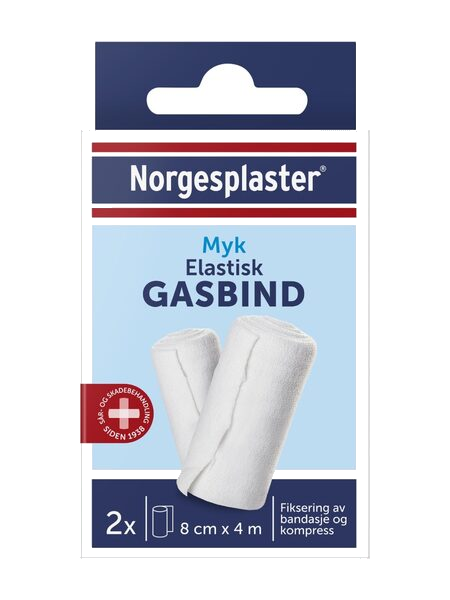 Norgespl Elast Gasbind 8Cmx4M 2 stk