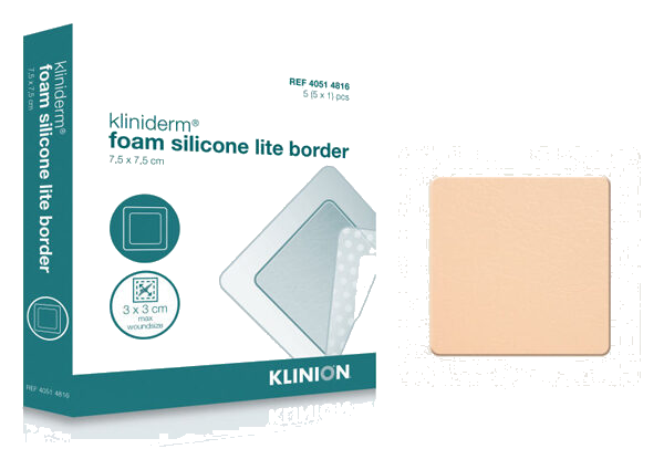 Kliniderm Silicone Lite Border 7,5x7,5, skumbandasje