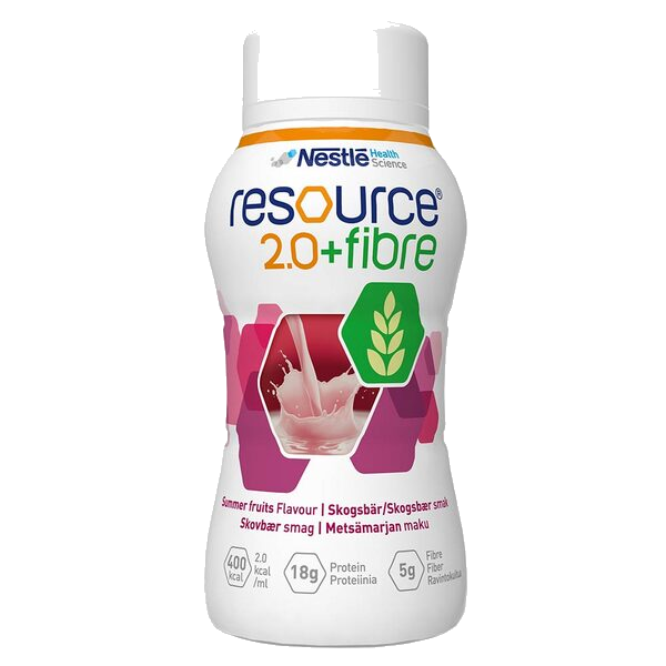 Resource 2,0 + Fibre Næringsdrikk Skogsbær 4X200 ml