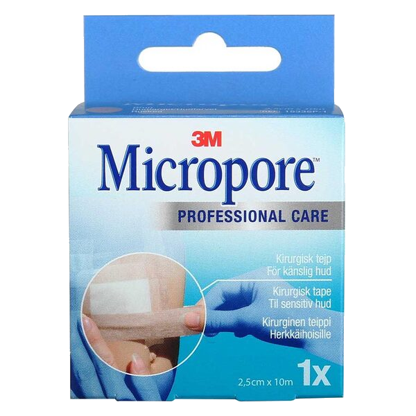 Micropore 2,5Cmx10M Ref Lys Br 1 stk