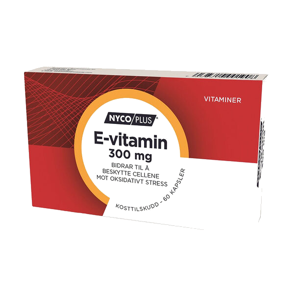 Nycoplus E-vitamin 300mg kapsler 60 stk