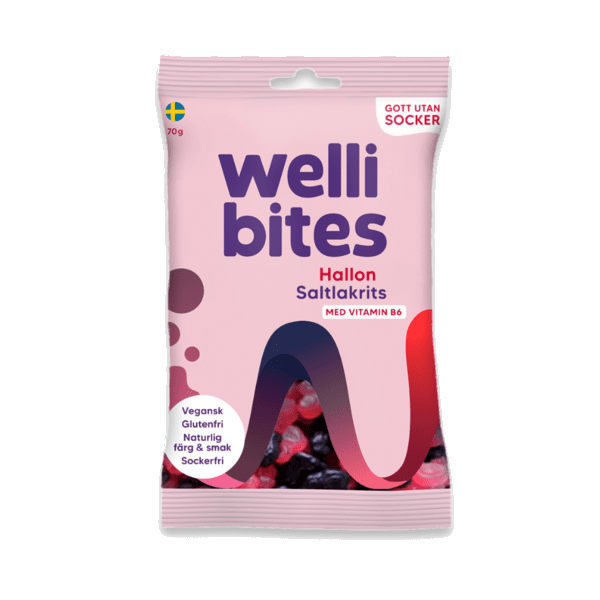 Wellibites Bringebær & salt lakris 70 g